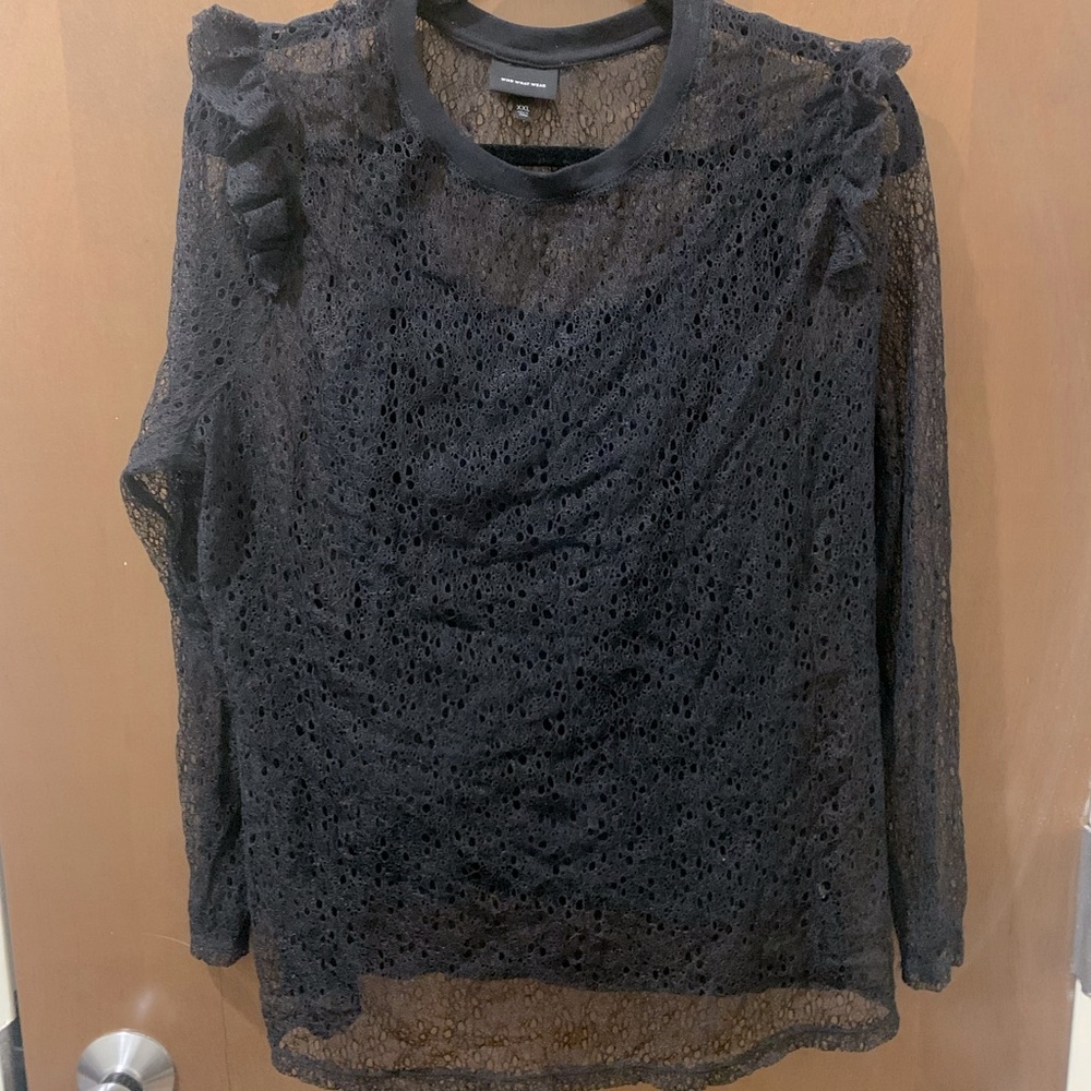 Who what wear black lace top